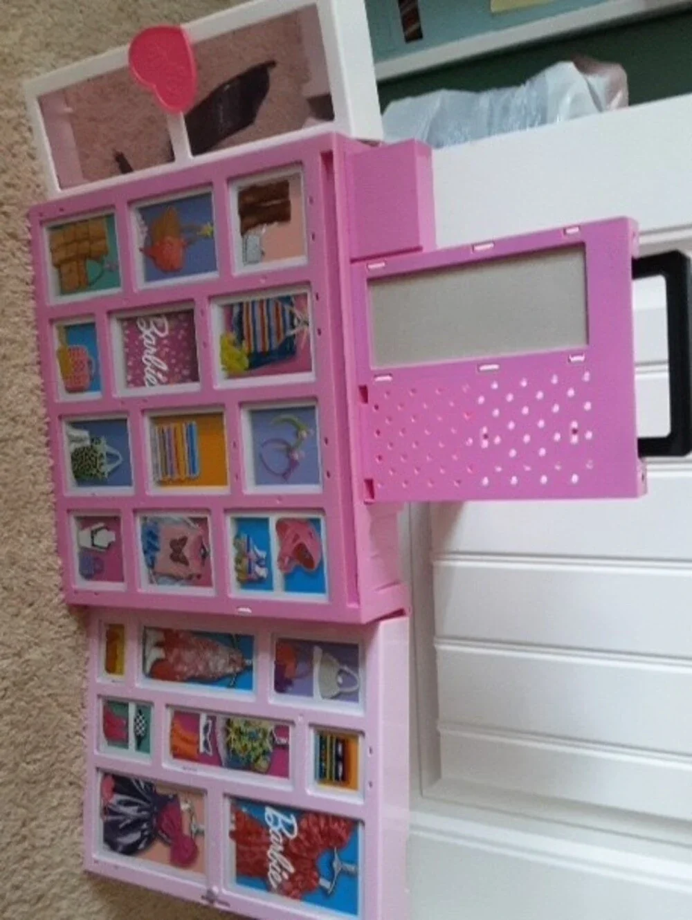 Barbie Closet With A Pile Of Random Doll Clothes And Accesories